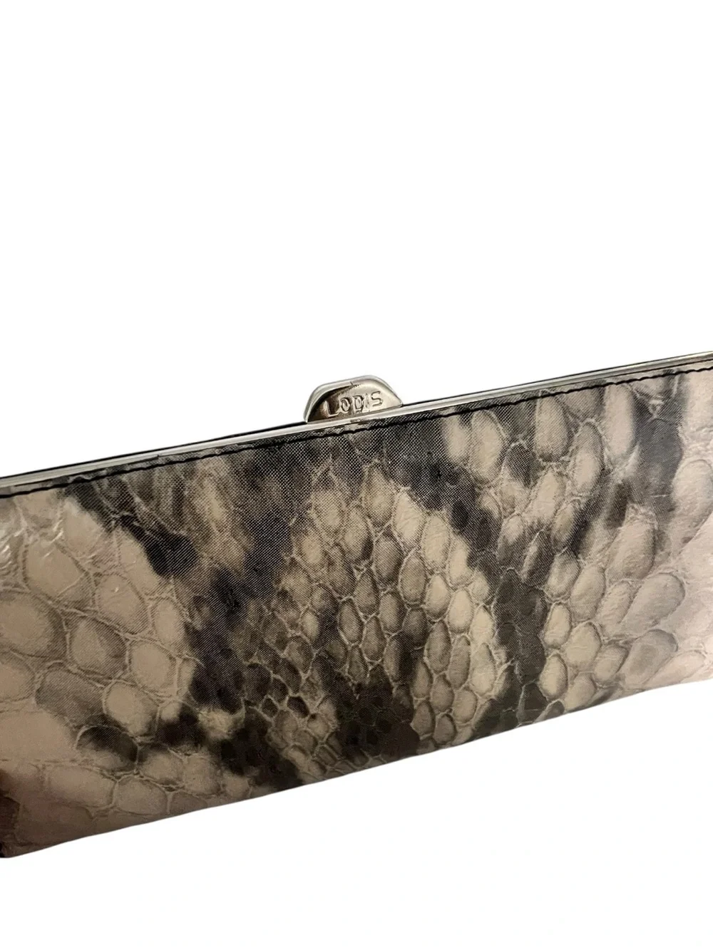Lodis Snake-Embossed Silver Gray Phone Case